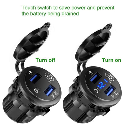 12V Marine Outlet Socket,Quick Charge 3.0 12 Volt USB Outlet