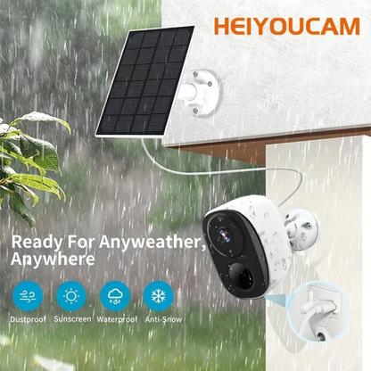 Solar CCTV Wireless Camera Indoor and Outdoor Wifi HD 2k Resolution Home Security Surveillance Video