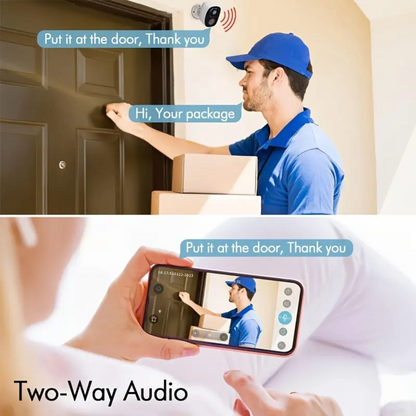 Solar CCTV Wireless Camera Indoor and Outdoor Wifi HD 2k Resolution Home Security Surveillance Video