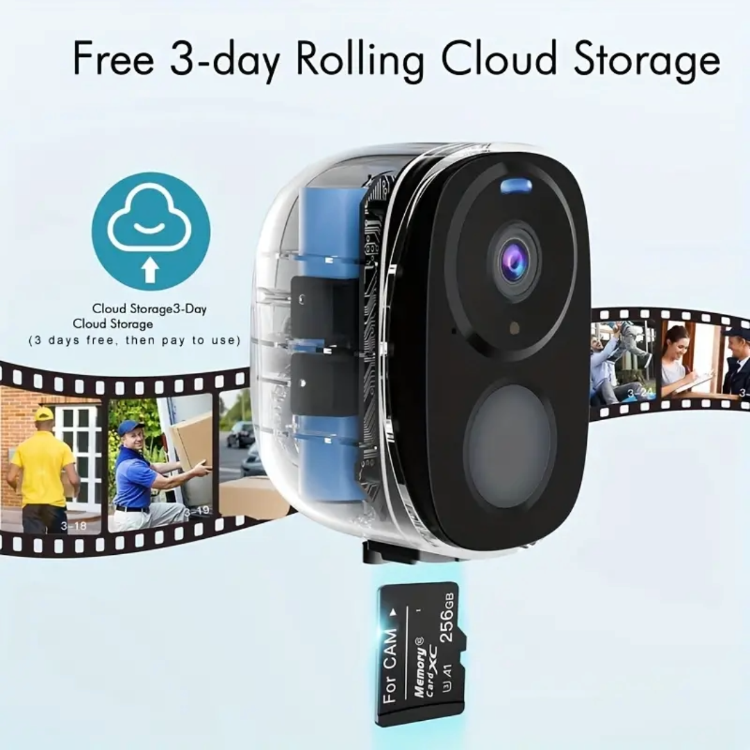 Solar CCTV Wireless Camera Indoor and Outdoor Wifi HD 2k Resolution Home Security Surveillance Video