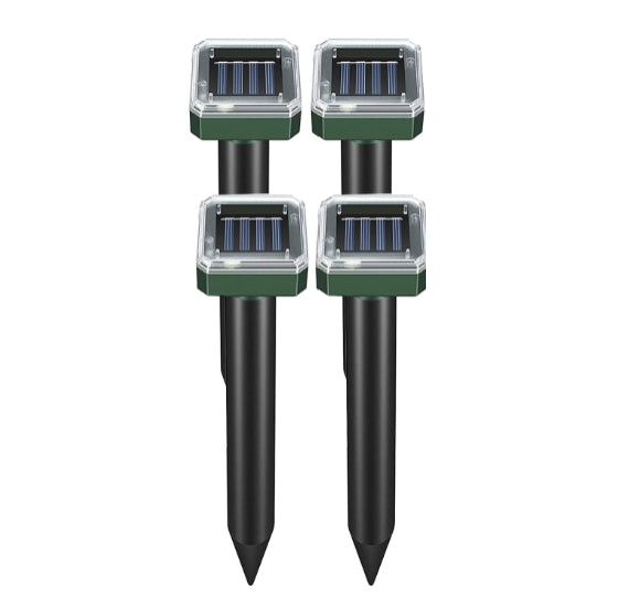 4pcs Solar Rat Repeller Vibration Ultrasonic Outdoor Electronic LED Farm Repell