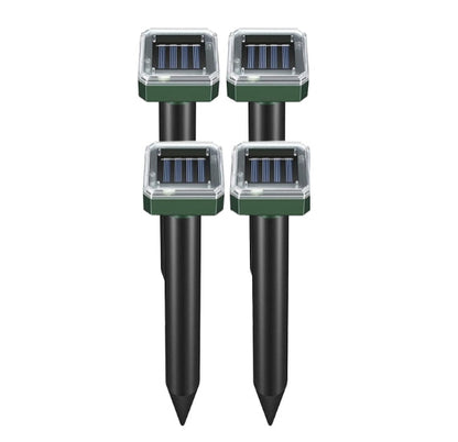 4pcs Solar Rat Repeller Vibration Ultrasonic Outdoor Electronic LED Farm Repell