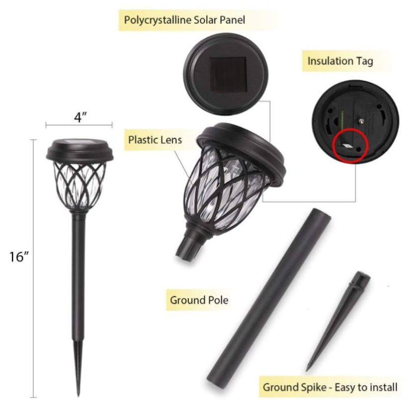 6 Pack Solar Pathway Lights Outdoor, Best Solar Powered LED Garden Light