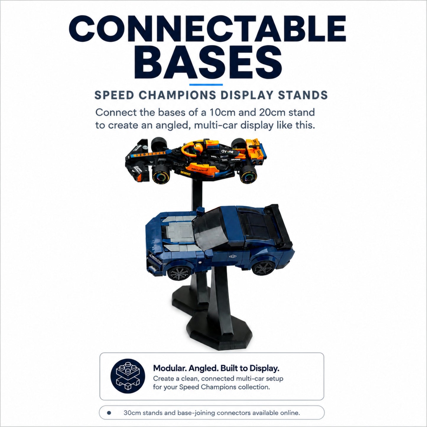 DisplayX 45°, 20cm Display Stand Compatible with LEGO® Speed Champion Sets