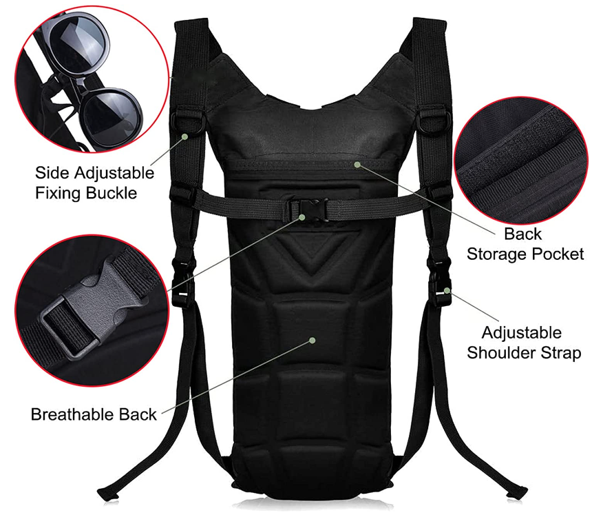 Tactical Lightweight Hydration Backpack with 3L Water Bladder