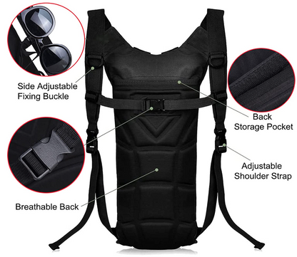 Tactical Lightweight Hydration Backpack with 3L Water Bladder