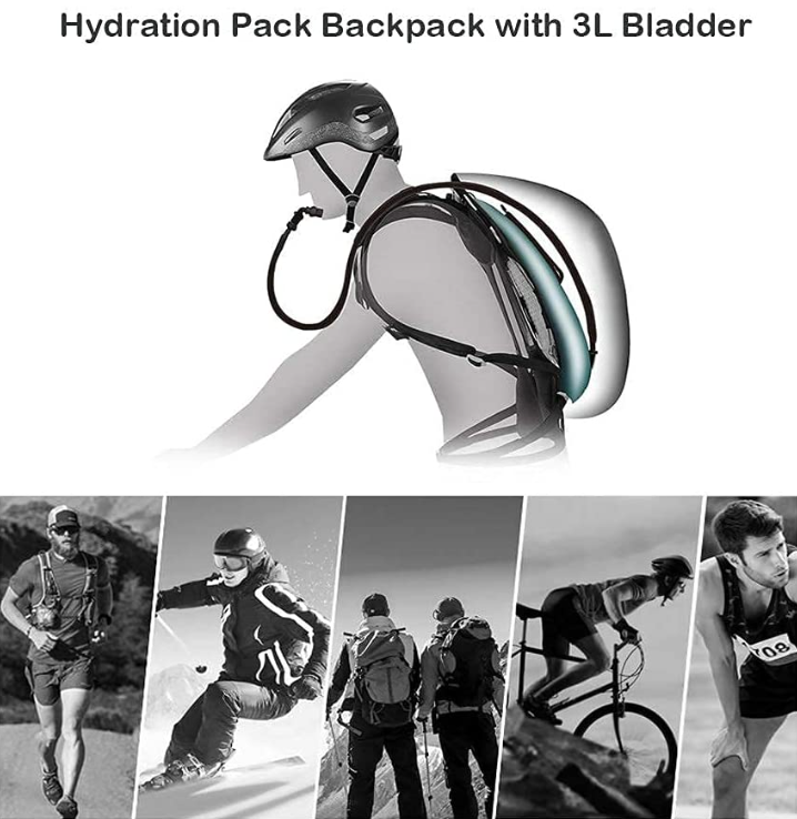 Tactical Lightweight Hydration Backpack with 3L Water Bladder