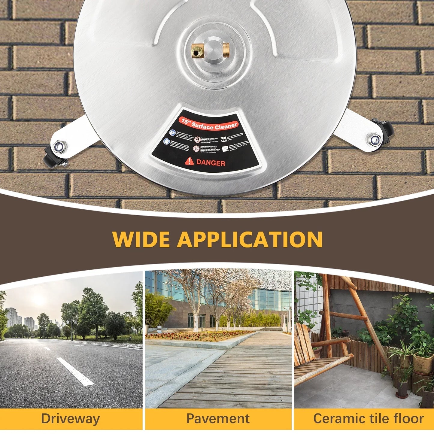 15" Pressure Washer Surface Cleaner