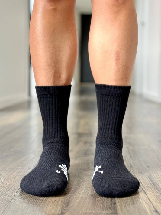 Organic Cotton Luxe Crew Sock - Stealth Black