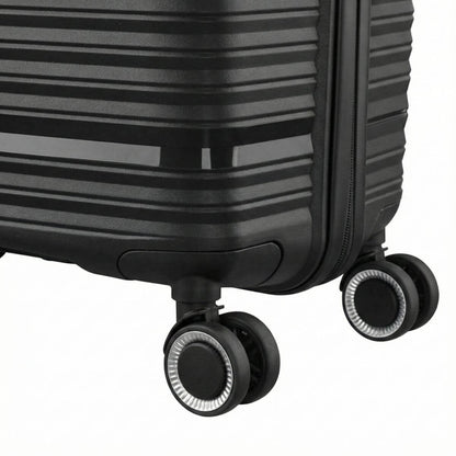 Large Check In Luggage – Lightweight Hardside Suitcase | StratoLine | Black | 75cm