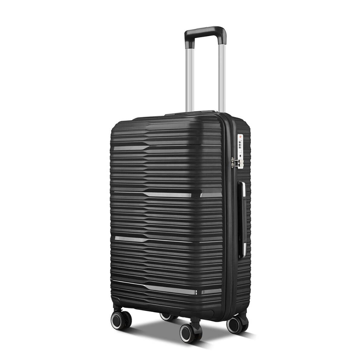 Large Check In Luggage – Lightweight Hardside Suitcase | StratoLine | Black | 75cm