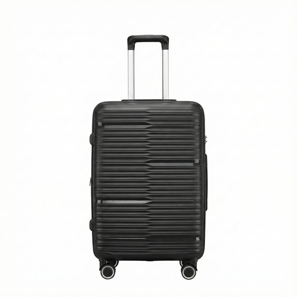 Large Check In Luggage – Lightweight Hardside Suitcase | StratoLine | Black | 75cm