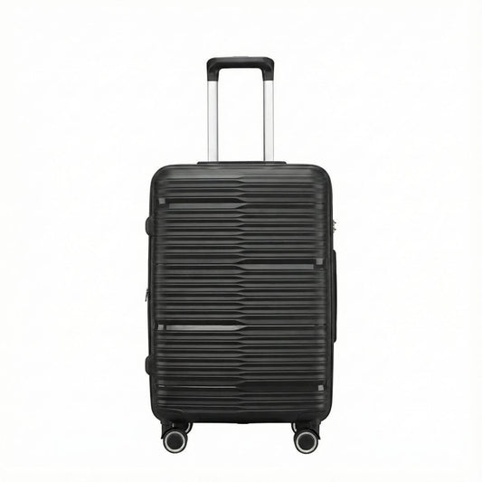 Large Check In Luggage – Lightweight Hardside Suitcase | StratoLine | Black | 75cm