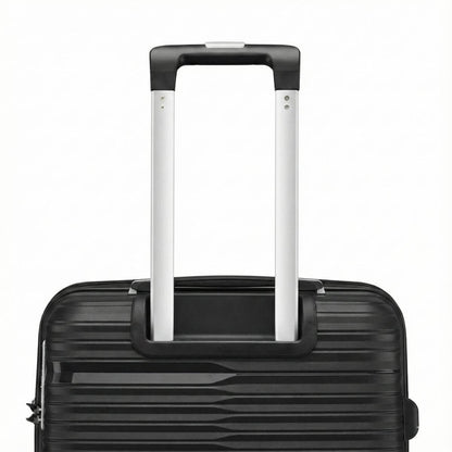 Large Check In Luggage – Lightweight Hardside Suitcase | StratoLine | Black | 75cm
