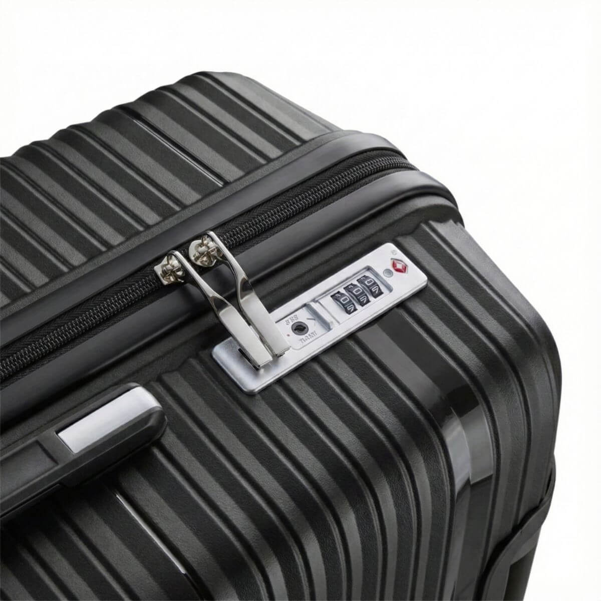 Large Check In Luggage – Lightweight Hardside Suitcase | StratoLine | Black | 75cm