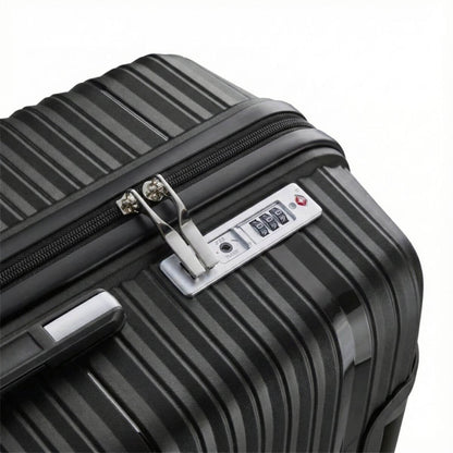 Large Check In Luggage – Lightweight Hardside Suitcase | StratoLine | Black | 75cm