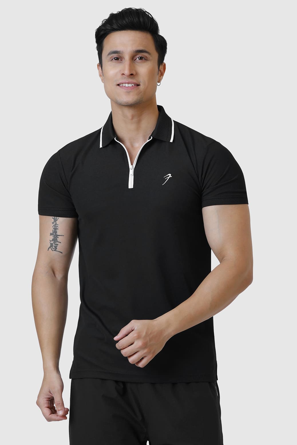 Stride Polo T-shirt Black