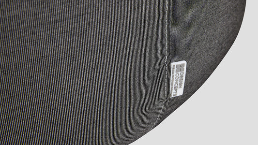 SUNBRELLA ROUND POUF OTTOMAN- CHARCOAL TWEED