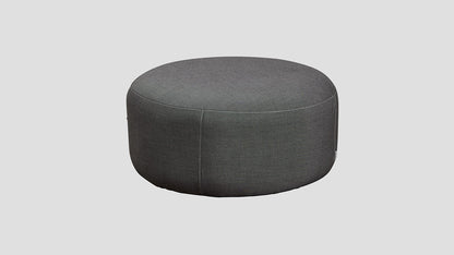 SUNBRELLA ROUND POUF OTTOMAN- CHARCOAL TWEED