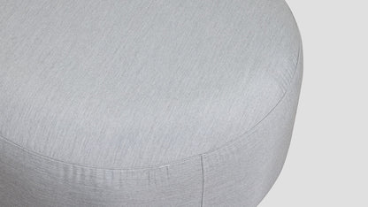 SUNBRELLA ROUND POUF OTTOMAN - LEAD CHINE