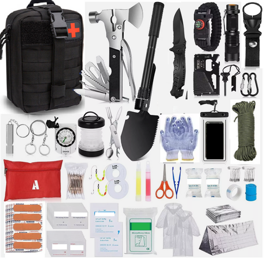 Camping Survival Kit Axe & Shovel  First Aid Kit Professional Survival Gear Tool