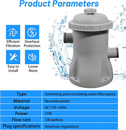Swimming Pool Filter Pump 330 Gallon