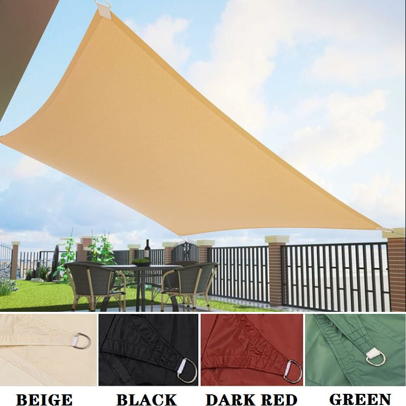 4 Colours 3x3m Sand Rectangle Sun Shade Sail UV Block for Outdoor Patio Garden
