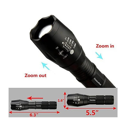 LED Torch Rechargeable High Lumens Flashlight with 18650 Battery