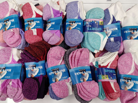 12 pairs Breathable Ankle Compression Sports Socks Size 6-10 Random Bulk Sale