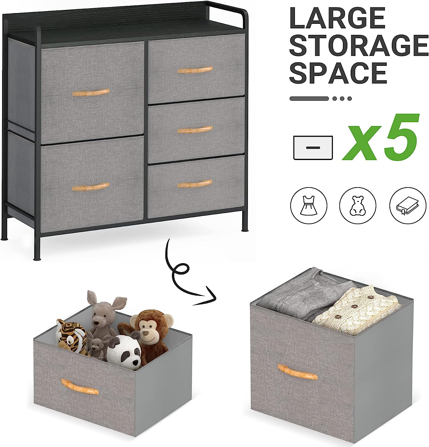Removable fabric drawers