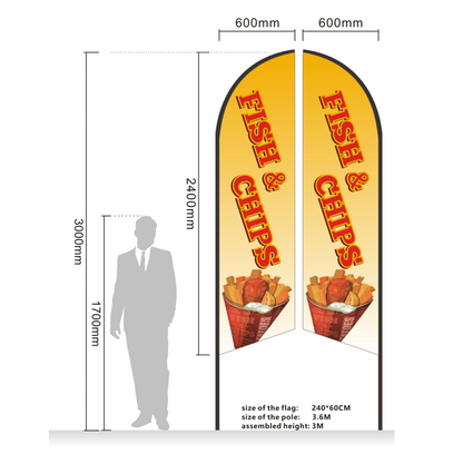 Fish & Chips Double sided print Flag ONLY