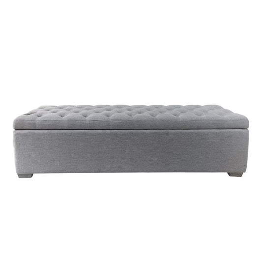 Lambton Linen Ottoman Blanket Box - Grey