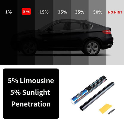 Window tint film applied on car