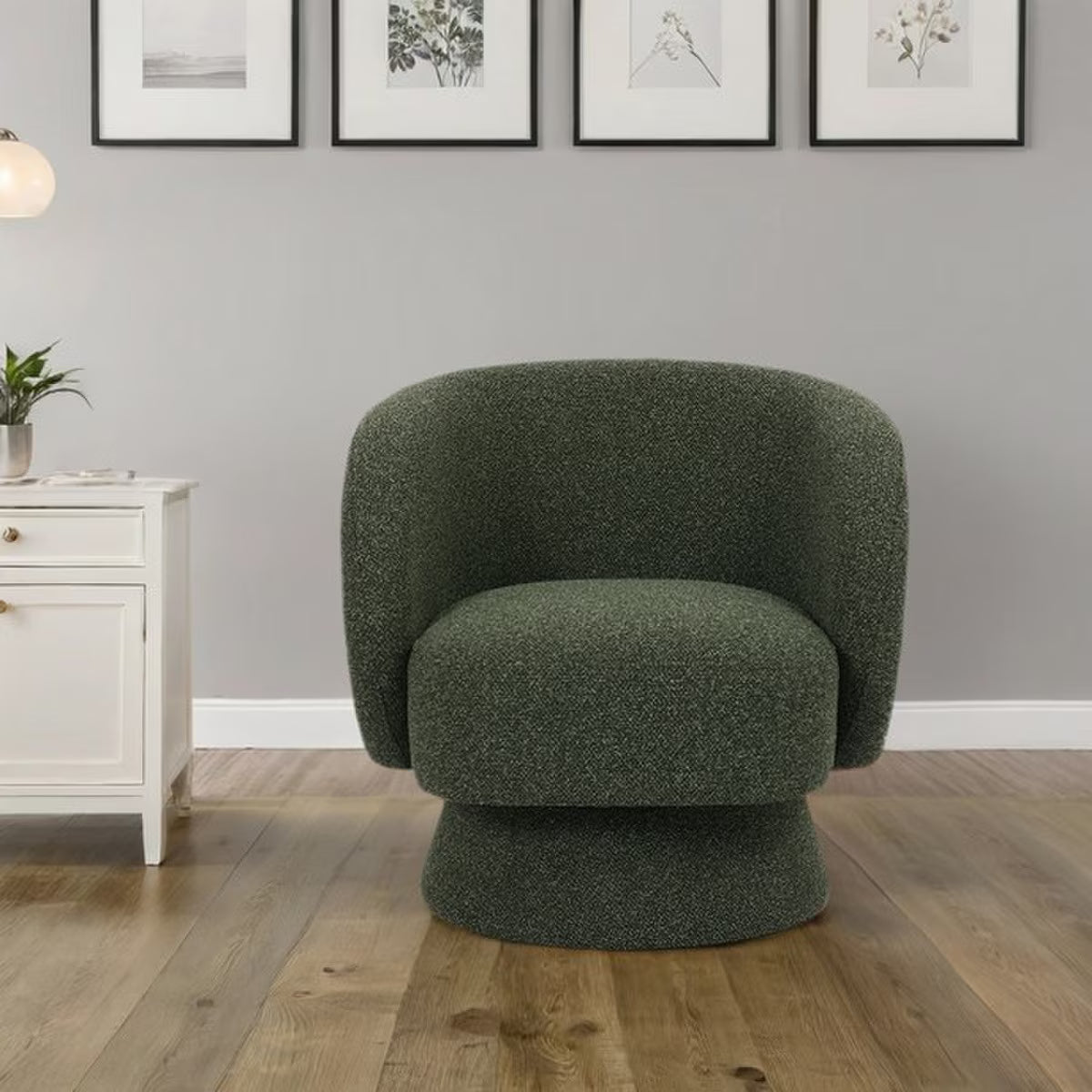 Boston Swivel Chair - Forest Green