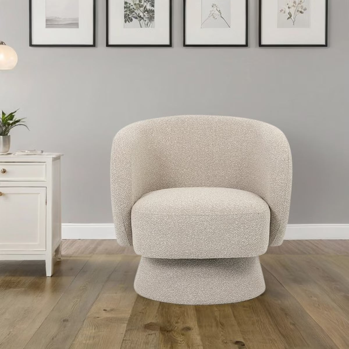Boston Swivel Chair - Egg Shell