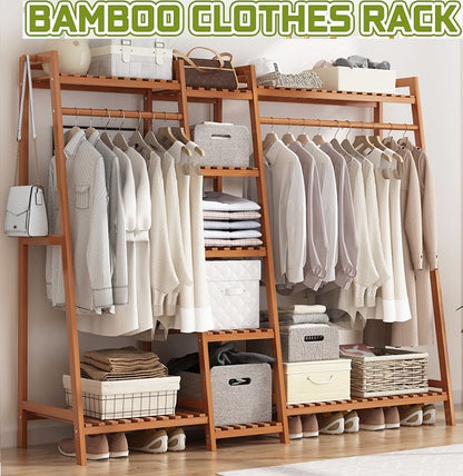 Bamboo Wardrobe Clothes Rack