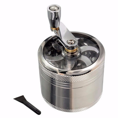 Herb grinder with hand crank