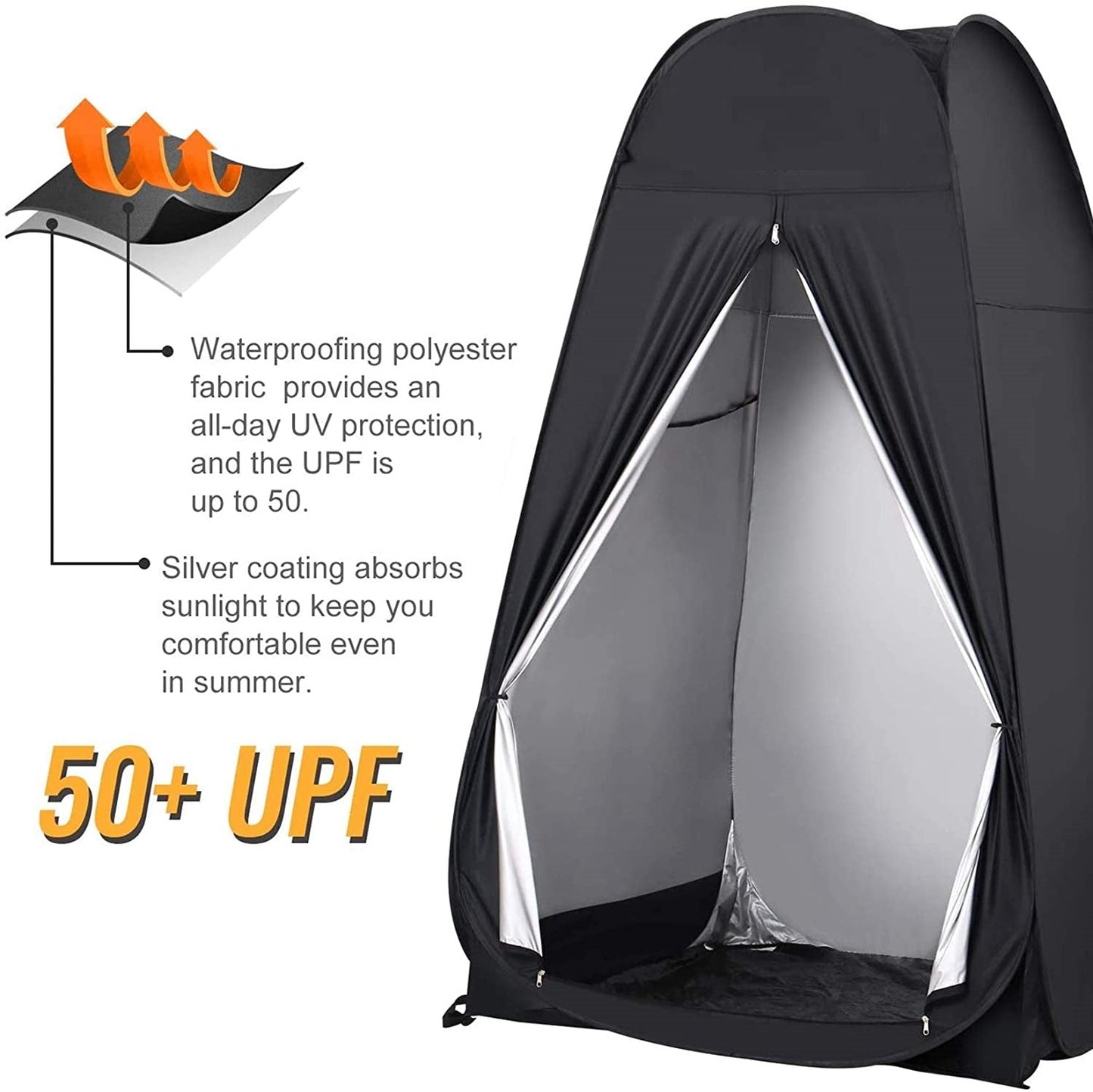 Portable Camping Shower/Toilet Tent Black