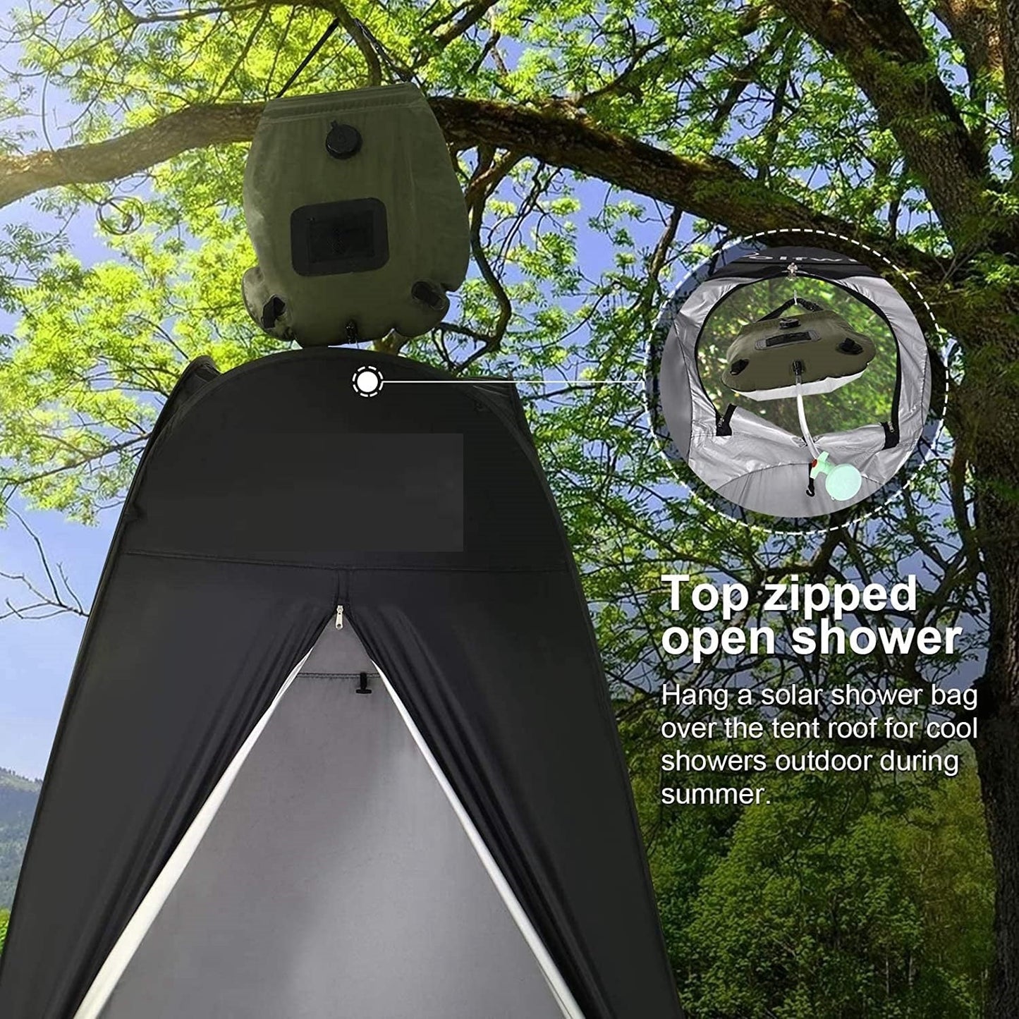 Portable Camping Shower/Toilet Tent Black