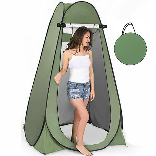 Pop up camping shower tent open