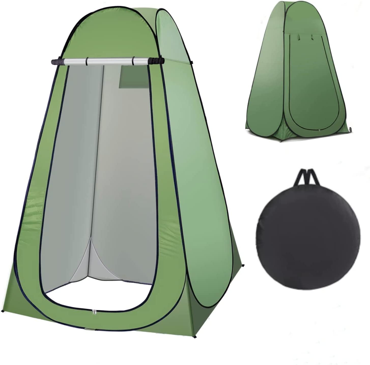 Spacious camping shower tent interior