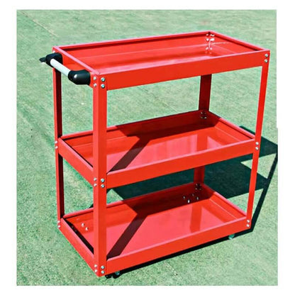 Cart 3-Tier Parts Steel Trolley Storage Organizer Red - The Shopsite