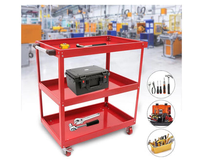 three tier tool storage trolley