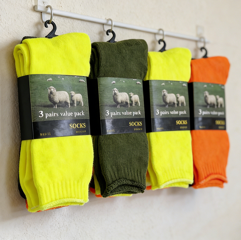 (12 Pairs) High Visible Safety Work Socks Cushioned Socks