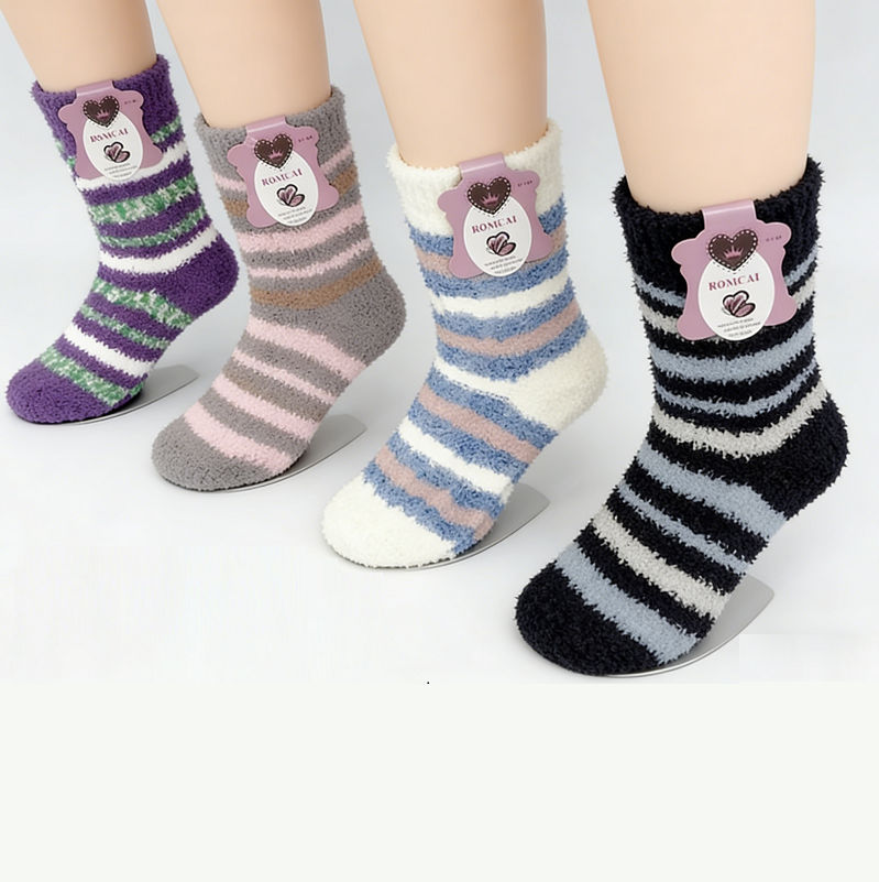 Soft & Warm Fleece Socks (3 pairs) Plush Slipper Sock Winter Fluffy Microfiber