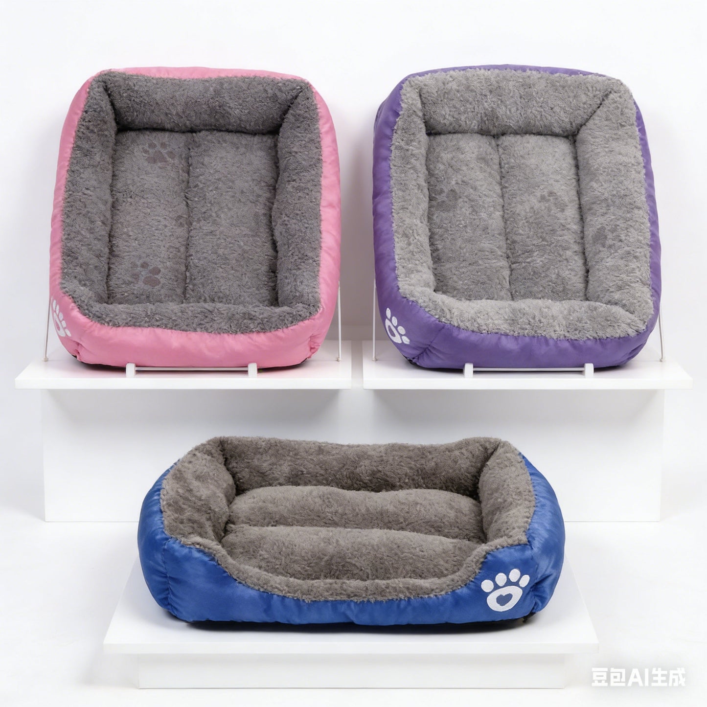 80cm Colourful Calming Dog Bed Warming Washable XL