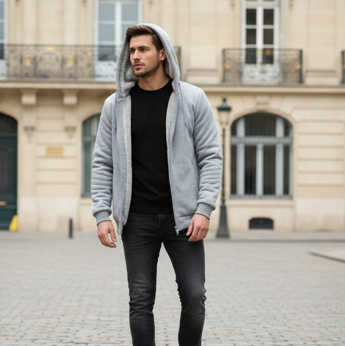Fleece Lining Thermal Hood Jacket Size