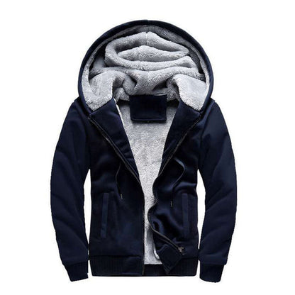 Fleece Lining Thermal Hood Jacket Size S-2XL