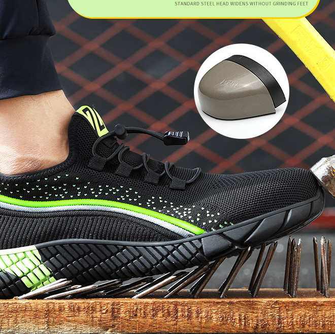Steel Toe Summer Work Shoes Anti Piercing Lightweight Sneakers Hiking Shoes