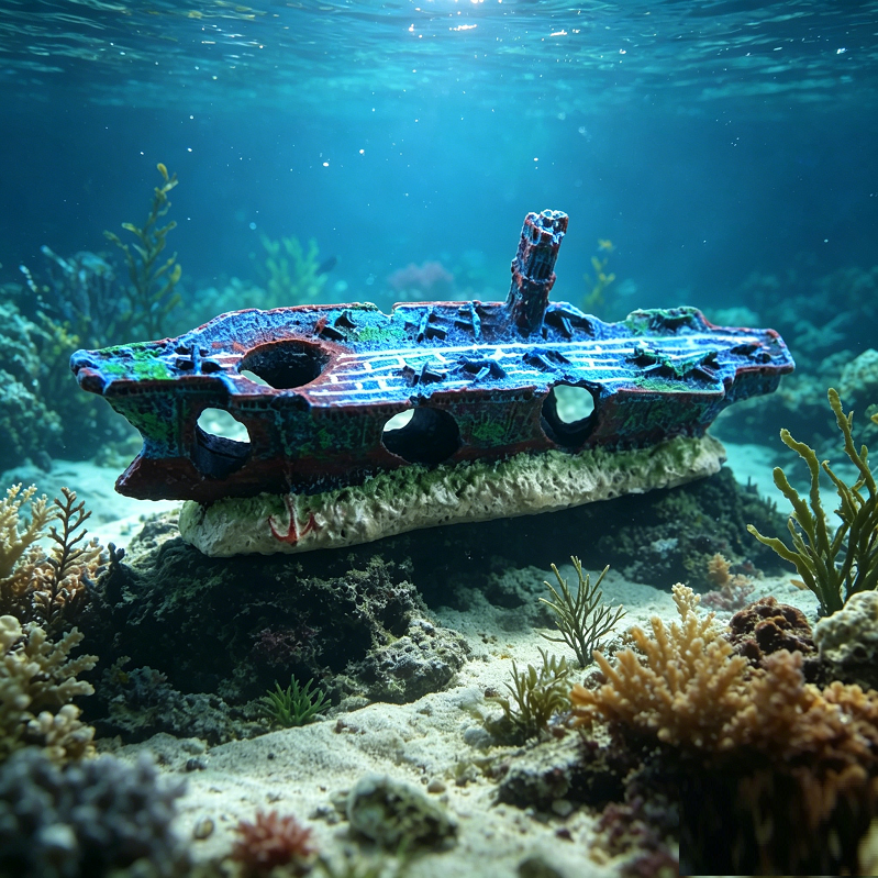 Fish Tank Decoration / Aquarium Ornament, Aircraft Carrier Wreck (SMALL)